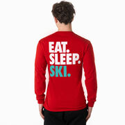 Skiing & Snowboarding Tshirt Long Sleeve - Eat. Sleep. Ski (Back Design)