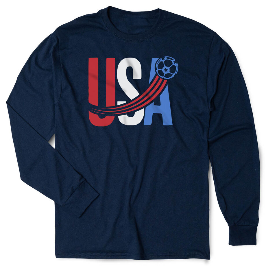 Soccer Tshirt Long Sleeve - USA Patriotic