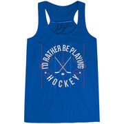Hockey Flowy Racerback Tank Top - Rather Be Playing Hockey