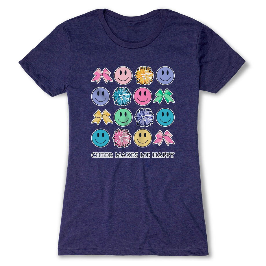 Cheerleading Women's Everyday Tee - Cheer Makes Me Happy