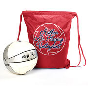 Volleyball Drawstring Backpack - I'd Rather Be Playing Volleyball