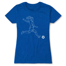 Soccer Women's Everyday Tee - Soccer Girl Player Sketch