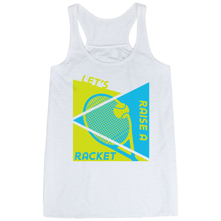 Tennis Flowy Racerback Tank Top - Let's Raise A Racket