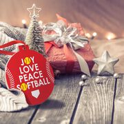 Softball Round Ceramic Ornament - Joy love Peace
