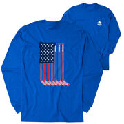 Hockey Tshirt Long Sleeve - American Flag (Back Design)