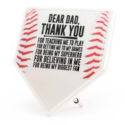 Premier Wooden Baseball Home Plate Plaque - Dear Dad