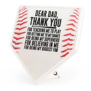 Premier Wooden Baseball Home Plate Plaque - Dear Dad