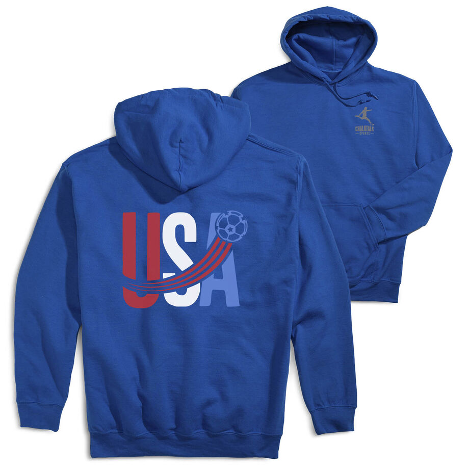 Soccer Hooded Sweatshirt - USA Patriotic (Back Design)