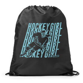 Hockey Drawstring Backpack - Hockey Girl Repeat