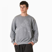 Hockey Crewneck Sweatshirt - Hockey Player Sketch