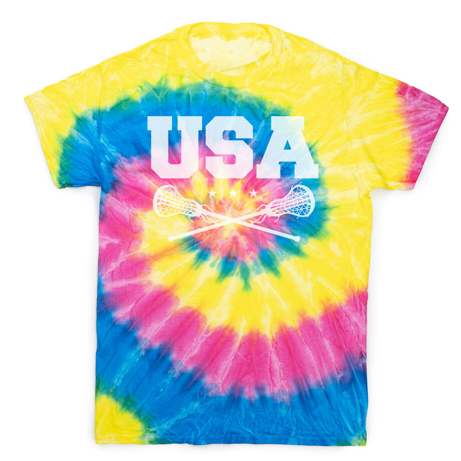 Girls Lacrosse Short Sleeve T-Shirt - USA Girls Lacrosse Tie Dye
