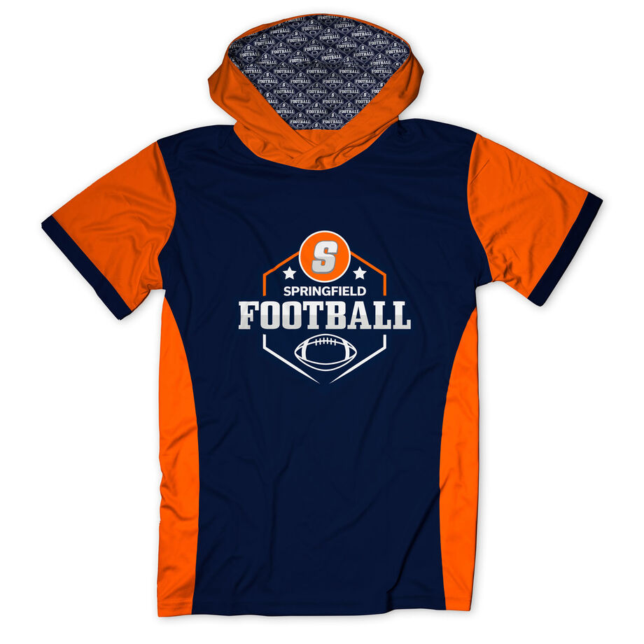 Custom Team Lightweight Short Sleeve ShieldDri Hoodie -  Football