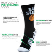 Basketball Woven Mid-Calf Socks - Eat. Sleep. Basketball Ball