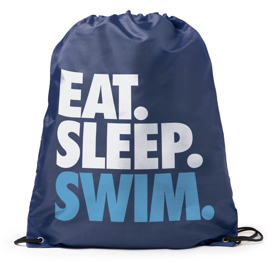 Swimming Drawstring Backpack Eat. Sleep. Swim.