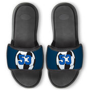 Soccer Repwell&reg; Slide Sandals - Soccer Ball with Number