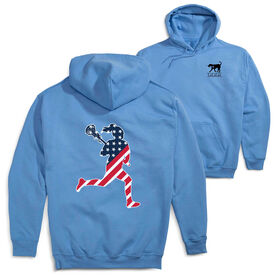 Girls Lacrosse Hooded Sweatshirt - Play Lax for USA (Back Design)
