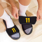 Softball Repwell&reg; Slide Sandals - Softball Number Stitches