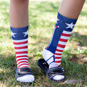 Hockey Woven Mid-Calf Socks - Patriotic