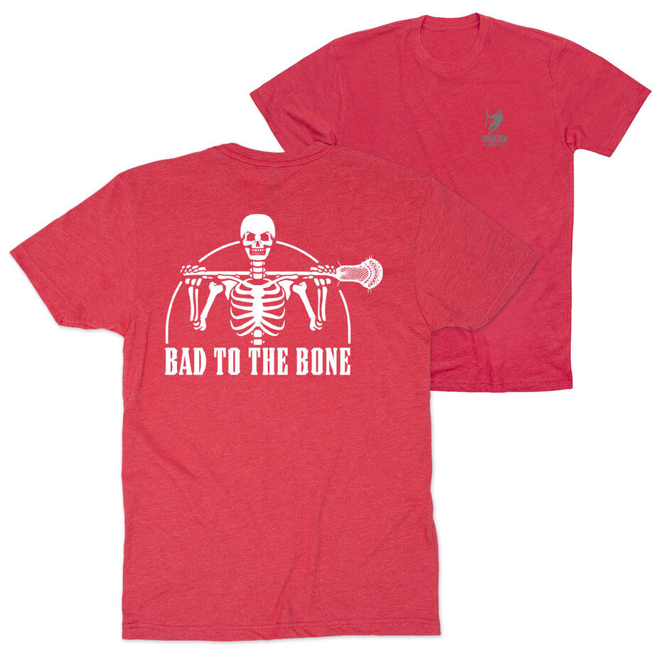 Guys Lacrosse T-Shirt Short Sleeve - Bad To The Bone (Back Design)