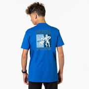 Guys Lacrosse Short Sleeve T-Shirt - Survival of the Fittest (Back Design)
