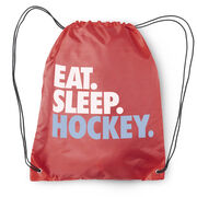 Hockey Drawstring Backpack Eat. Sleep. Hockey.