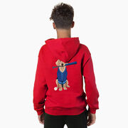 Baseball Hooded Sweatshirt - Dinger the Baseball Dog (Back Design)