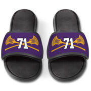 Guys Lacrosse Repwell&reg; Slide Sandals - Crossed Sticks with Number