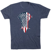 Guys Lacrosse Short Sleeve T-Shirt - Patriotic Stick