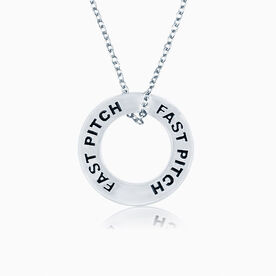 Softball (Fast Pitch) Message Ring Necklace