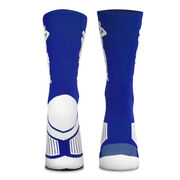 Basketball Woven Mid-Calf Socks - Player Jump Shot (Royal/White)