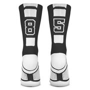 Team Number Woven Mid-Calf Socks - Black