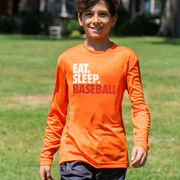 Baseball Long Sleeve Performance Tee - Eat. Sleep. Baseball.