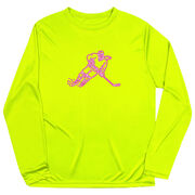 Hockey Long Sleeve Performance Tee - Neon Hockey Girl