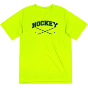 Hockey Short Sleeve Performance Tee - Hockey Crossed Sticks Logo