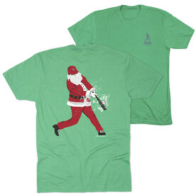 Baseball Short Sleeve T-Shirt - Home Run Santa (Back Design)