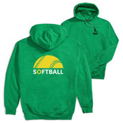 Softball Hooded Sweatshirt - Modern Softball (Back Design)