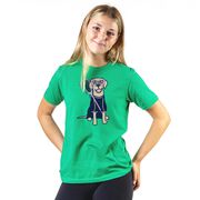 Girls Lacrosse Short Sleeve T-Shirt - Lily The Lacrosse Dog