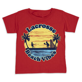 Girls Lacrosse Toddler Short Sleeve Shirt - Lacrosse Beach Vibes