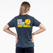 Softball T-Shirt Short Sleeve - Eat. Sleep. Softball (Back Design)