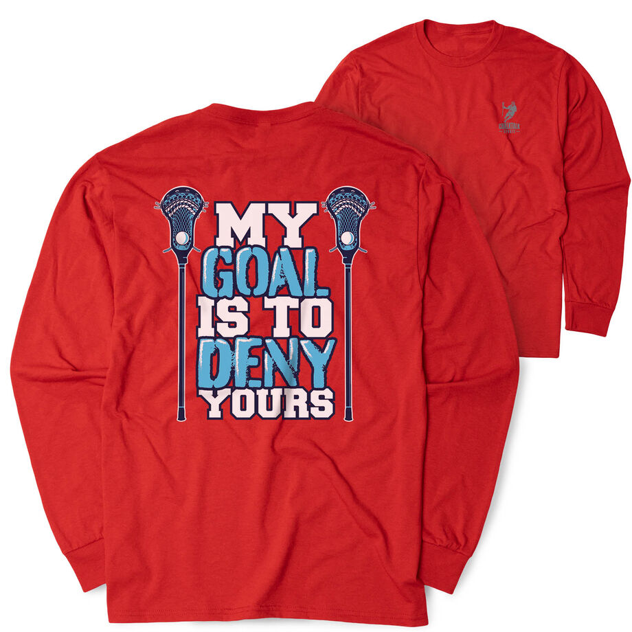Guys Lacrosse Tshirt Long Sleeve - My Goal (Back Design)