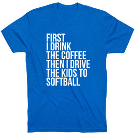 Softball Short Sleeve T-Shirt - Then I Drive The Kids To Softball