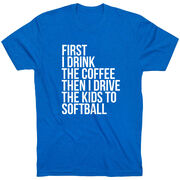 Softball Short Sleeve T-Shirt - Then I Drive The Kids To Softball