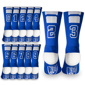 Team Number Woven Mid-Calf Socks - Blue (2019)