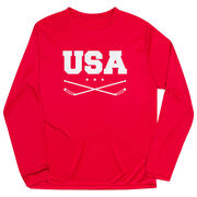 Hockey Long Sleeve Performance Tee - USA Hockey