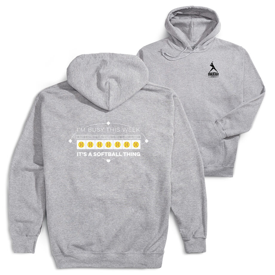 Softball Hooded Sweatshirt - 24-7 Softball (Back Design)