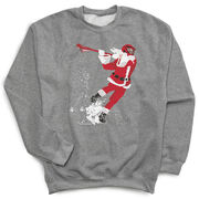 Guys Lacrosse Crewneck Sweatshirt - Santa Laxer