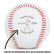 Baseball Thanks Coach Player Laser Engraved Baseball