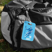 Guys Lacrosse Bag/Luggage Tag - Personalized Dodger Silhouette