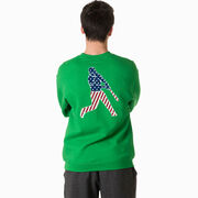 Baseball Crewneck Sweatshirt - Baseball Stars and Stripes Player (Back Design)