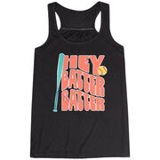 Softball Flowy Racerback Tank Top - Hey Batter Batter